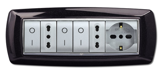 PLACCA LIFE LIVING PLAST NERO GLITTERING 7P- ELETTROCANALI- 1,0 pz