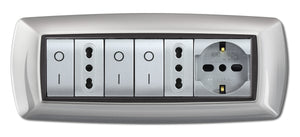 PLACCA LIFE LIVING PLAST ALLUMINIO CHIARO 7P- ELETTROCANALI- 1,0 pz