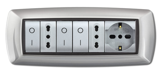 PLACCA LIFE LIVING PLAST ALLUMINIO CHIARO 7P- ELETTROCANALI- 1,0 pz