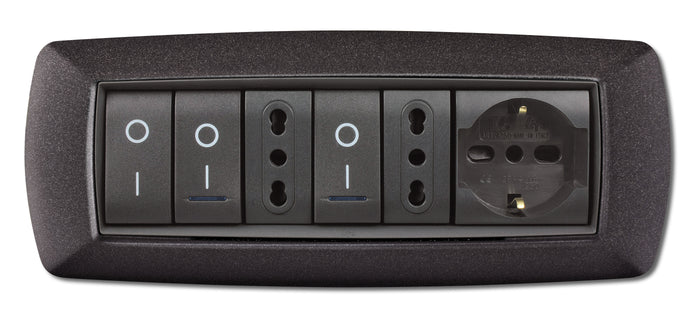 PLACCA LIFE LIVING PLAST GRIGIO NOTTE VULCAN 7P- ELETTROCANALI- 1,0 pz