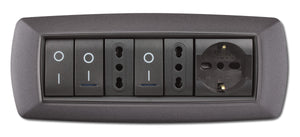 PLACCA LIFE LIVING PLAST GRIGIO CHIARO VULCAN 7P- ELETTROCANALI- 1,0 pz