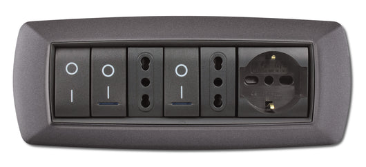 PLACCA LIFE LIVING PLAST GRIGIO CHIARO VULCAN 7P- ELETTROCANALI- 1,0 pz