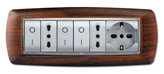 PLACCA LIFE LIVING PLAST LEGNO SCURO 7P- ELETTROCANALI- 1,0 pz