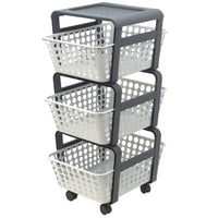 CARRELLO DA CUCINA MODULA A 3 CESTE C/RUOTE- 4,0 pz