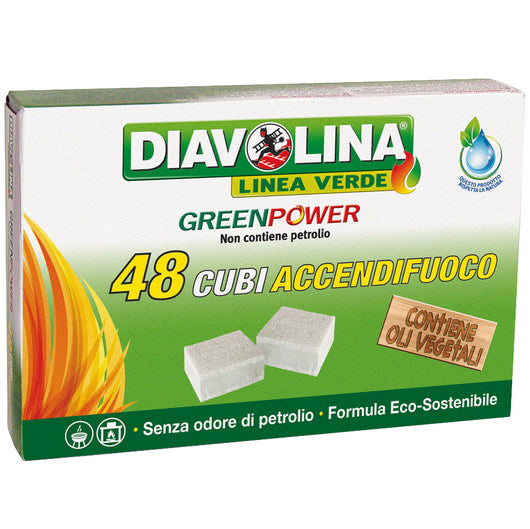 ACCENDIFUOCO  48 CUBI DIAVOLINA GREEN POWER 15335- 24,0 pz