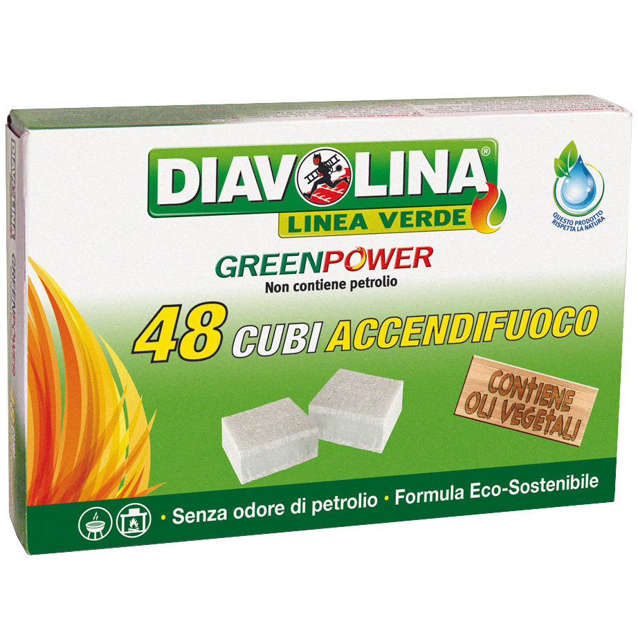 ACCENDIFUOCO  48 CUBI DIAVOLINA GREEN POWER 15335- 24,0 pz