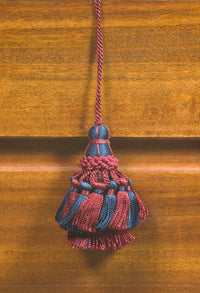 FIOCCO PER CHIAVI CM.9 BLU E BORDO- 6,0 pz