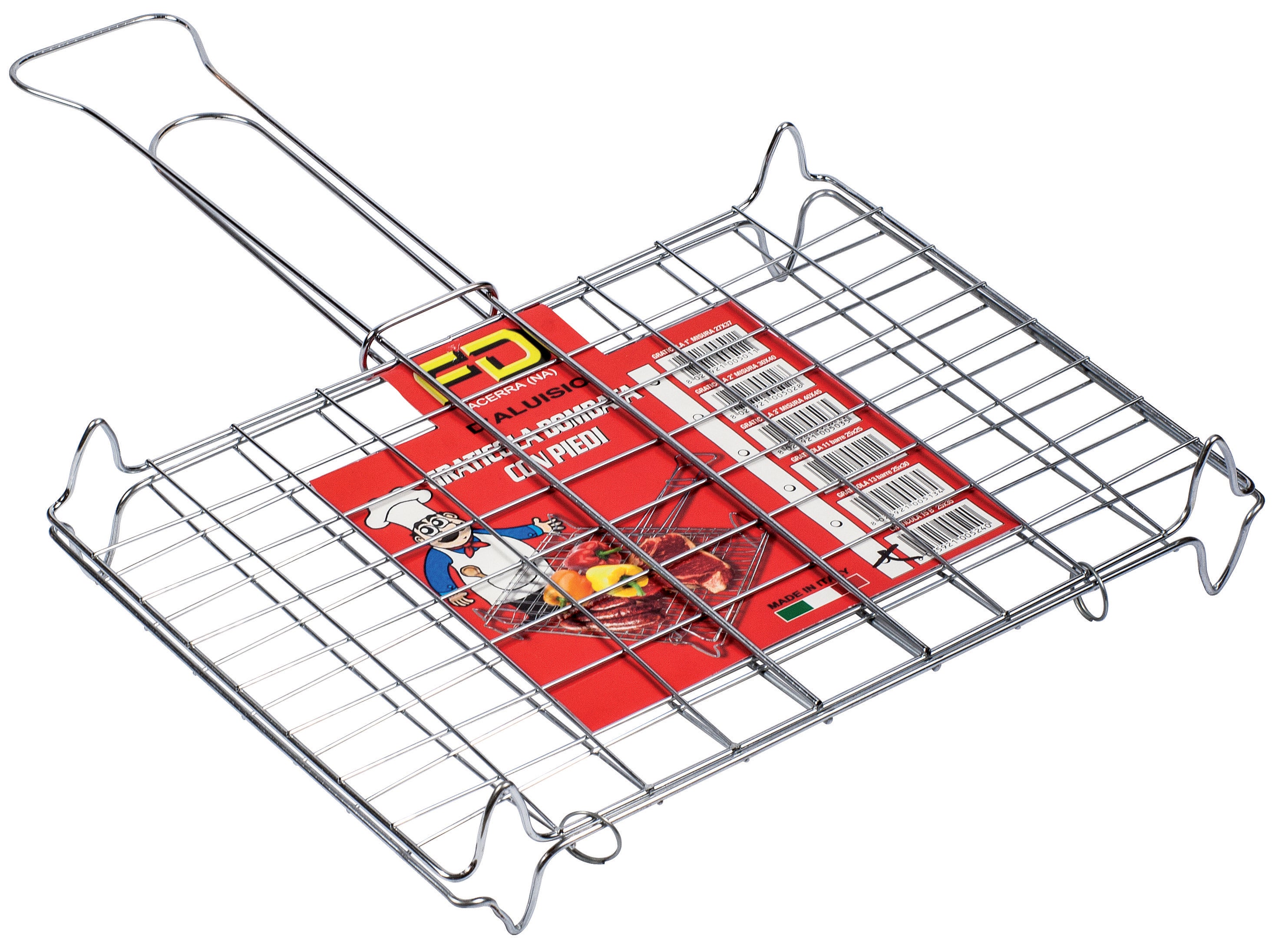 GRATICOLA DOPPIA BOMBATA CON PIEDI 25X25 CM- 1,0 pz
