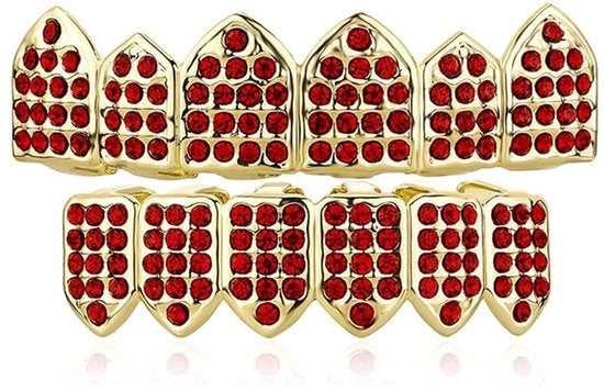 Grillz per Denti in Cristallo Pave - 6 Denti - Unisex - Ipotesoallergenico - Gioielli per Cosplay/Party - Gioielli per la Luna