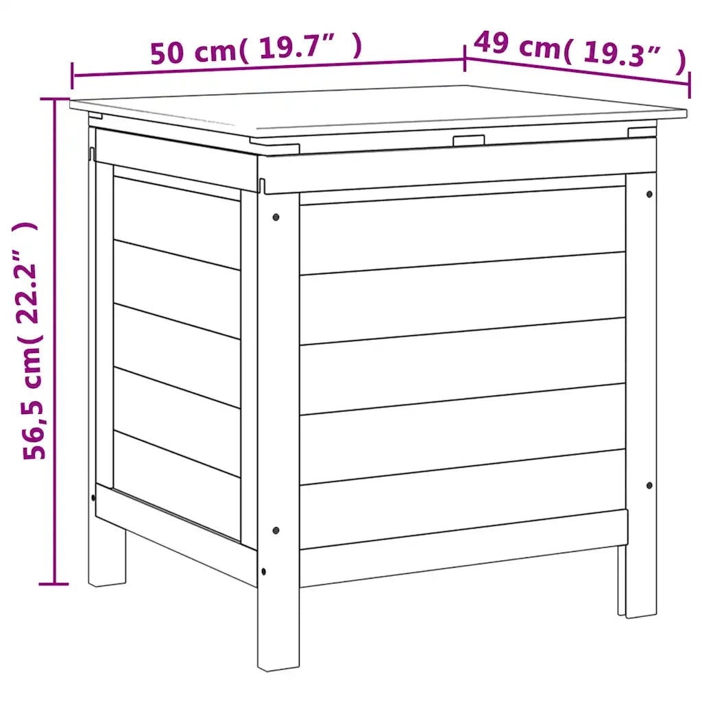 Contenitore Giardino-Cassapanche da esterno Marrone 50x49x56,5 cm Legno Massello Abete