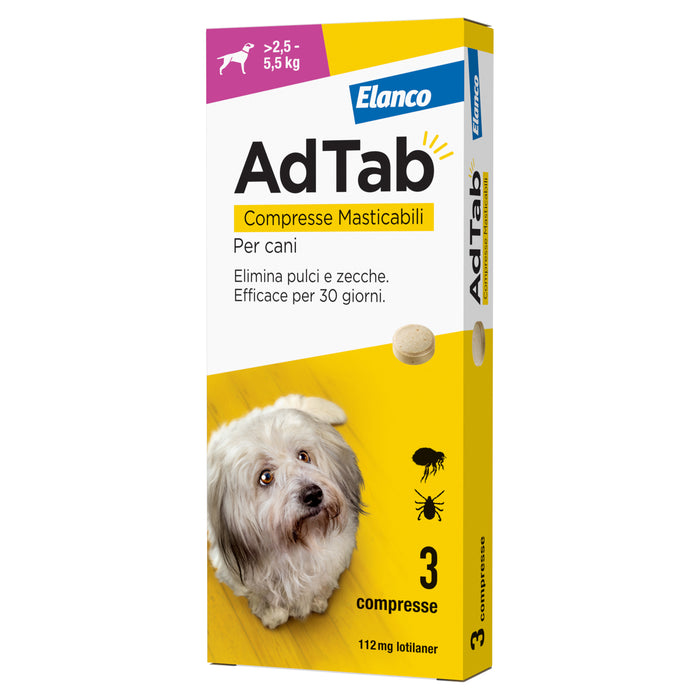 ADTAB COMPRESSE MASTICABILI PER CANI 2,5 - 5,5 KG- 1,0 pz