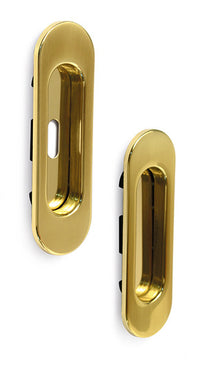 MANIGLIA OVALE PORTA SCORR C/FORO E SENZA  CRO SAT- 1,0 pz