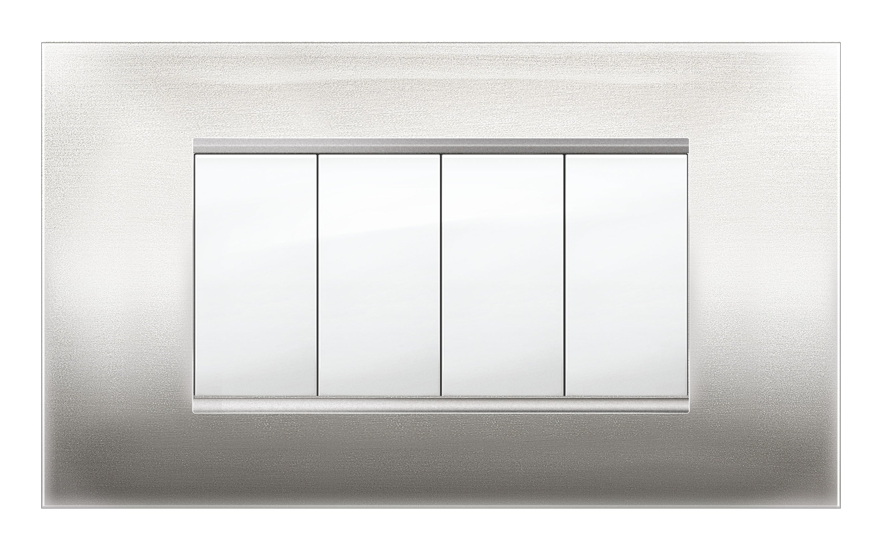 PLACCA MIVIDA PLANA ACCIAIO SATINATO 4P- 1,0 pz