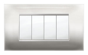 PLACCA MIVIDA PLANA ACCIAIO SATINATO 4P- 1,0 pz