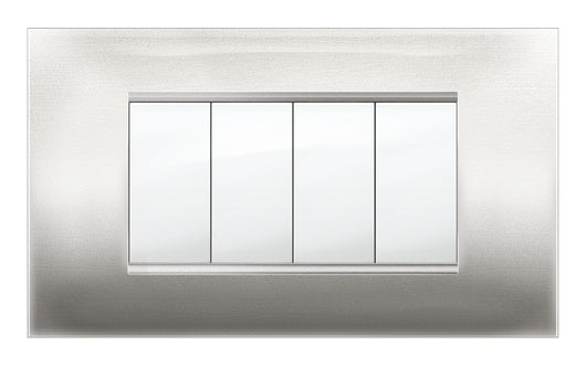 PLACCA MIVIDA PLANA ACCIAIO SATINATO 4P- 1,0 pz