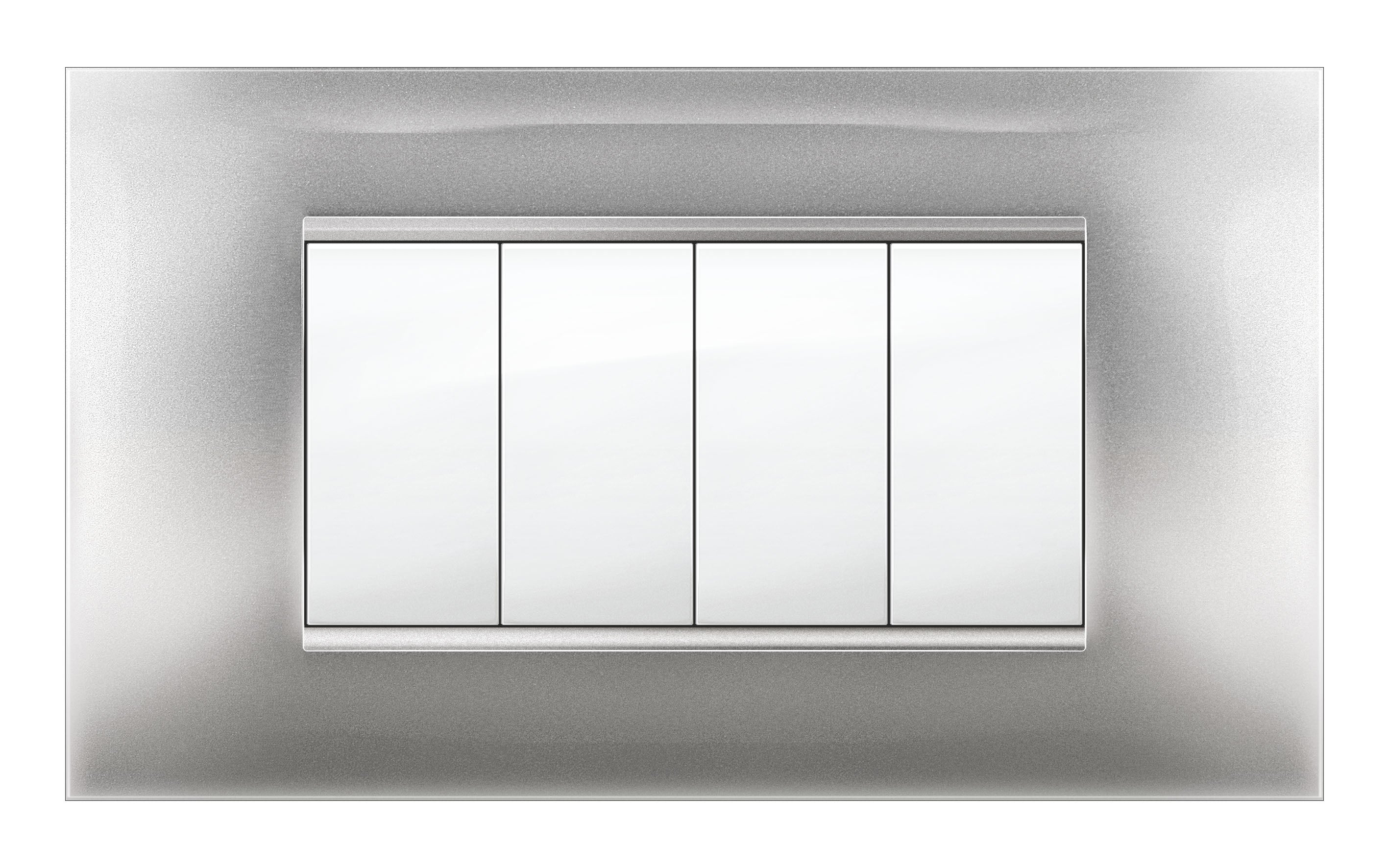 PLACCA MIVIDA PLANA ALLUMINIO CHIARO 4P- 1,0 pz