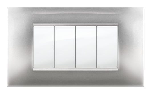 PLACCA MIVIDA PLANA ALLUMINIO CHIARO 4P- 1,0 pz