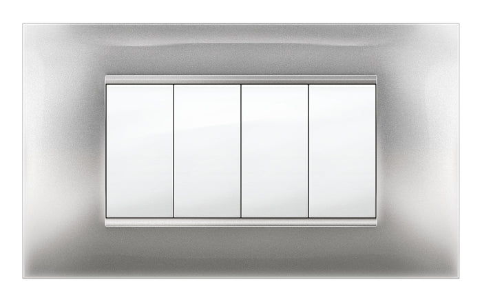 PLACCA MIVIDA PLANA ALLUMINIO CHIARO 4P- 1,0 pz