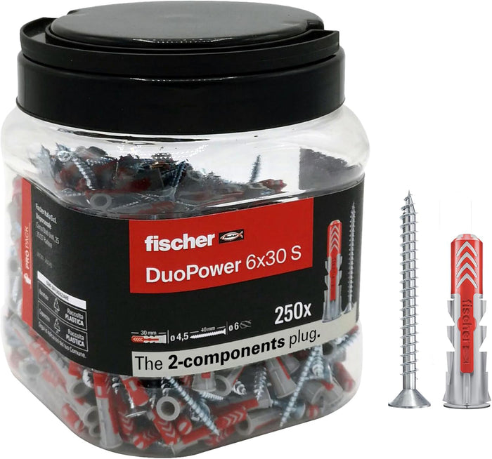FISCHER TASSELLO DUOPOWER S 6X30 PROPACK 250 PZ- 1,0 confezione