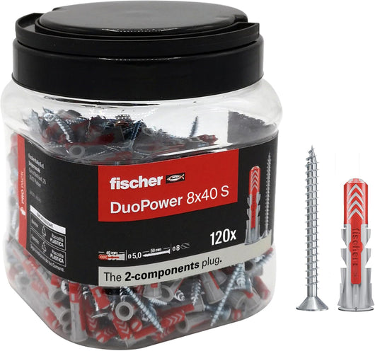 FISCHER TASSELLO DUOPOWER S 8X40 PROPACK 120 PZ- 1,0 confezione