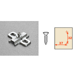 SALICE BASETTA FISSA PER CERNIERE B2V3H69  H 6- 50,0 pz