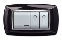 PLACCA LIFE LIVING PLAST NERO GLITTERING 4P- ELETTROCANALI- 1,0 pz