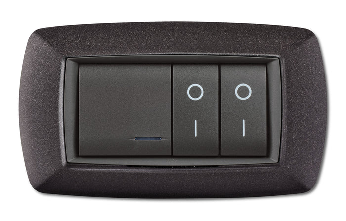 PLACCA LIFE LIVING PLAST GRIGIO NOTTE VULCAN 4P- ELETTROCANALI- 1,0 pz