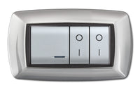 PLACCA LIFE LIVING PLAST ALLUMINIO CHIARO 4P- ELETTROCANALI- 1,0 pz