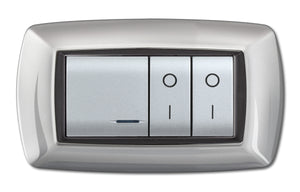 PLACCA LIFE LIVING PLAST ALLUMINIO CHIARO 4P- ELETTROCANALI- 1,0 pz