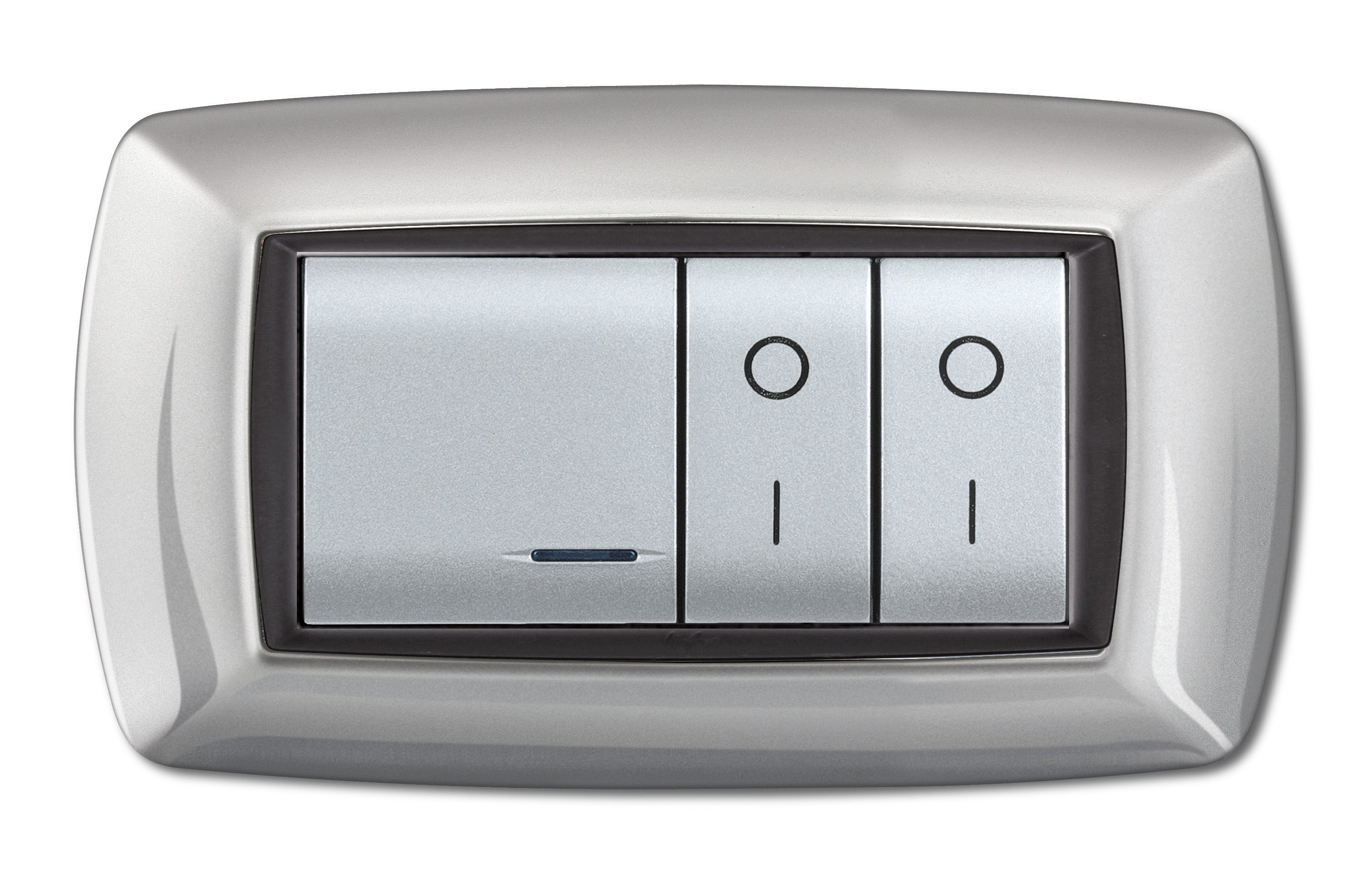 PLACCA LIFE LIVING PLAST ALLUMINIO CHIARO 4P- ELETTROCANALI- 1,0 pz