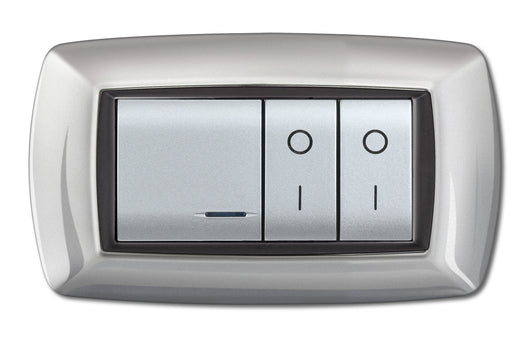 PLACCA LIFE LIVING PLAST ALLUMINIO CHIARO 4P- ELETTROCANALI- 1,0 pz