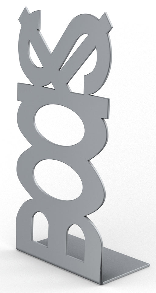 FERMALIBRO IN ACCIAIO BOOKS  ARGENTO- BOLIS ITALIA- 10,0 pz