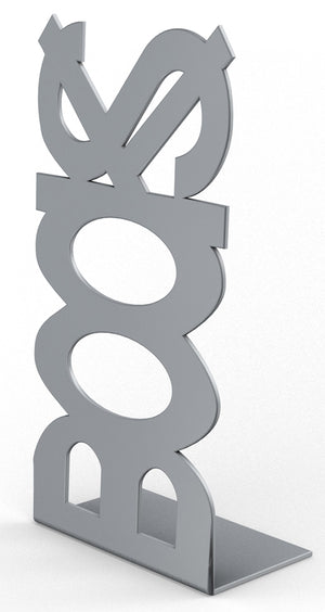 FERMALIBRO IN ACCIAIO BOOKS  ARGENTO- BOLIS ITALIA- 10,0 pz