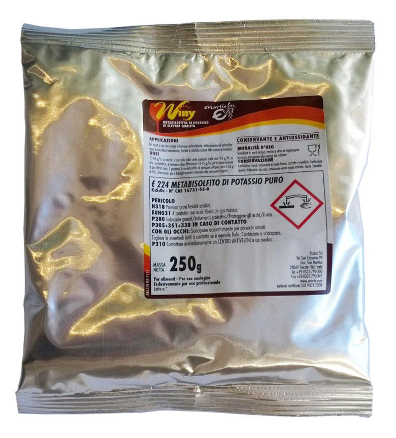 ANTIOSSIDANTE VINO METABISOLFITO WINY 250 G- 1,0 pz