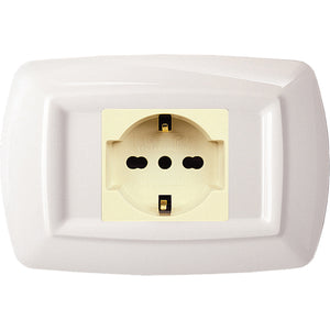 TONDO PLACCA MAGIC PLAST 1P SCHUKO BIANCO- ELETTROCANALI- 10,0 pz