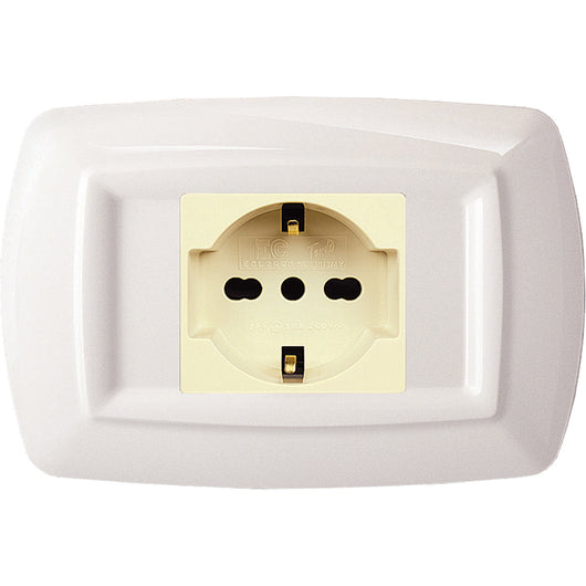 TONDO PLACCA MAGIC PLAST 1P SCHUKO BIANCO- ELETTROCANALI- 10,0 pz