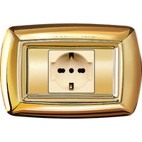 TONDO PLACCA MAGIC PLAST 1P SCHUKO ORO- ELETTROCANALI- 10,0 pz