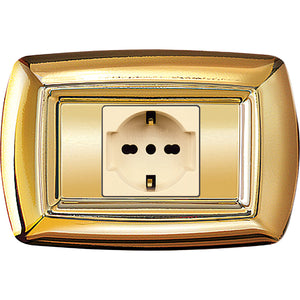 TONDO PLACCA MAGIC PLAST 1P SCHUKO ORO- ELETTROCANALI- 10,0 pz