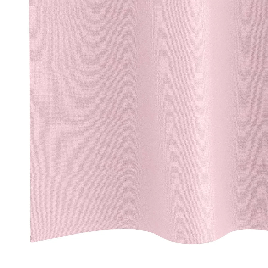 Tende Blackout con Anelli 2 pz Rosa baby 140 x 140 cm 4107408
