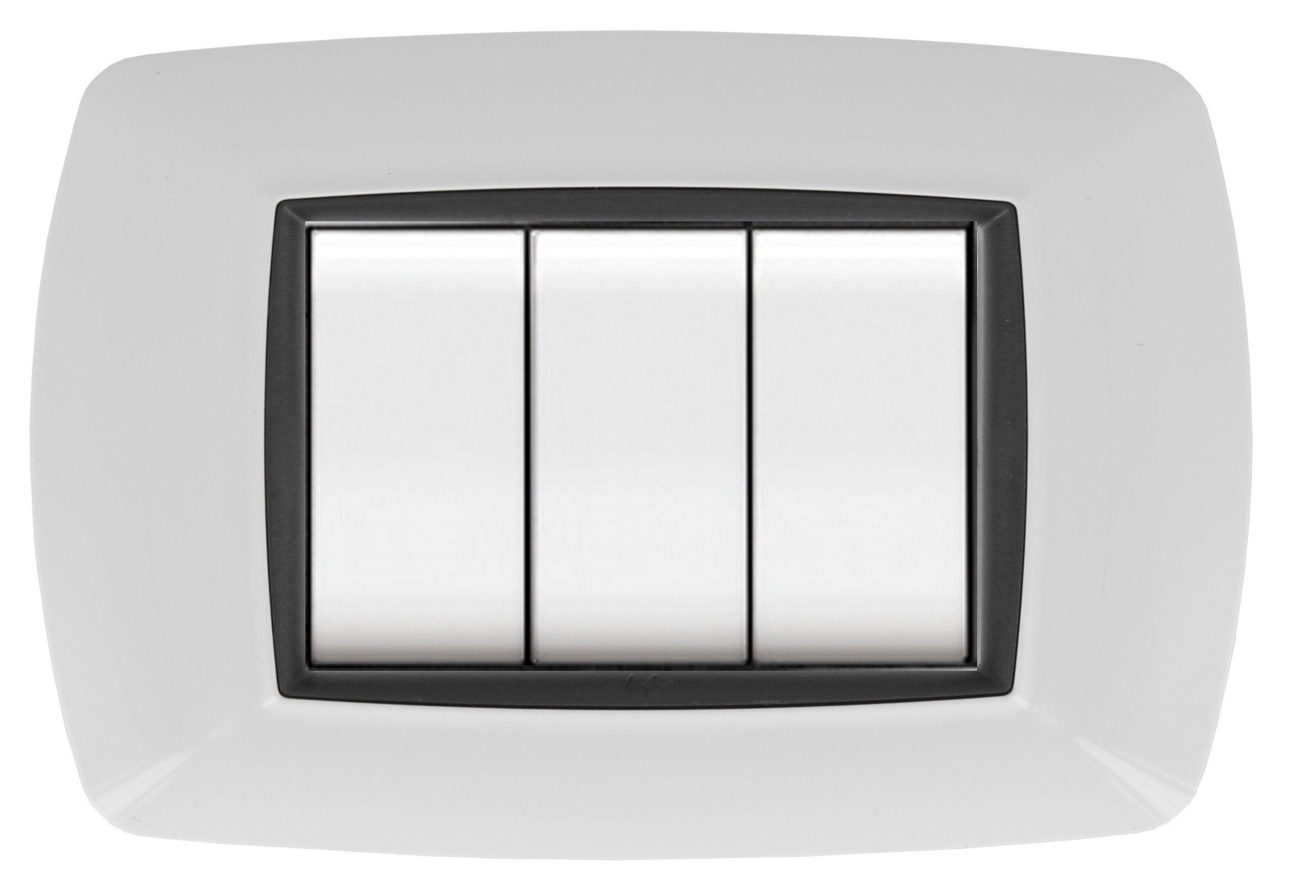 PLACCA LIFE LIVING PLAST BIANCO 7P CORNICE NERO- ELETTROCANALI- 1,0 pz