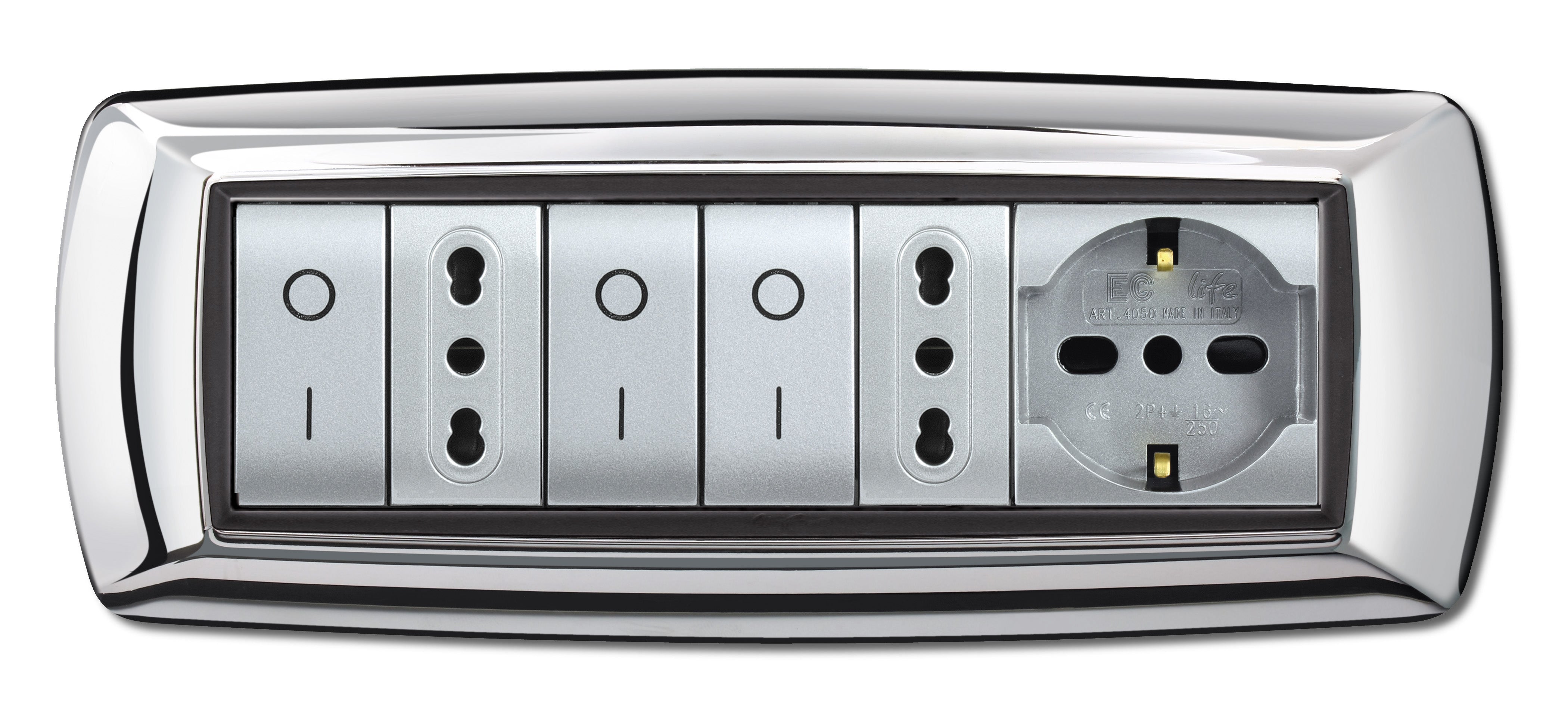 PLACCA LIFE LIVING PLAST CROMO 7P- ELETTROCANALI- 1,0 pz