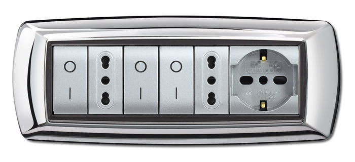 PLACCA LIFE LIVING PLAST CROMO 7P- ELETTROCANALI- 1,0 pz