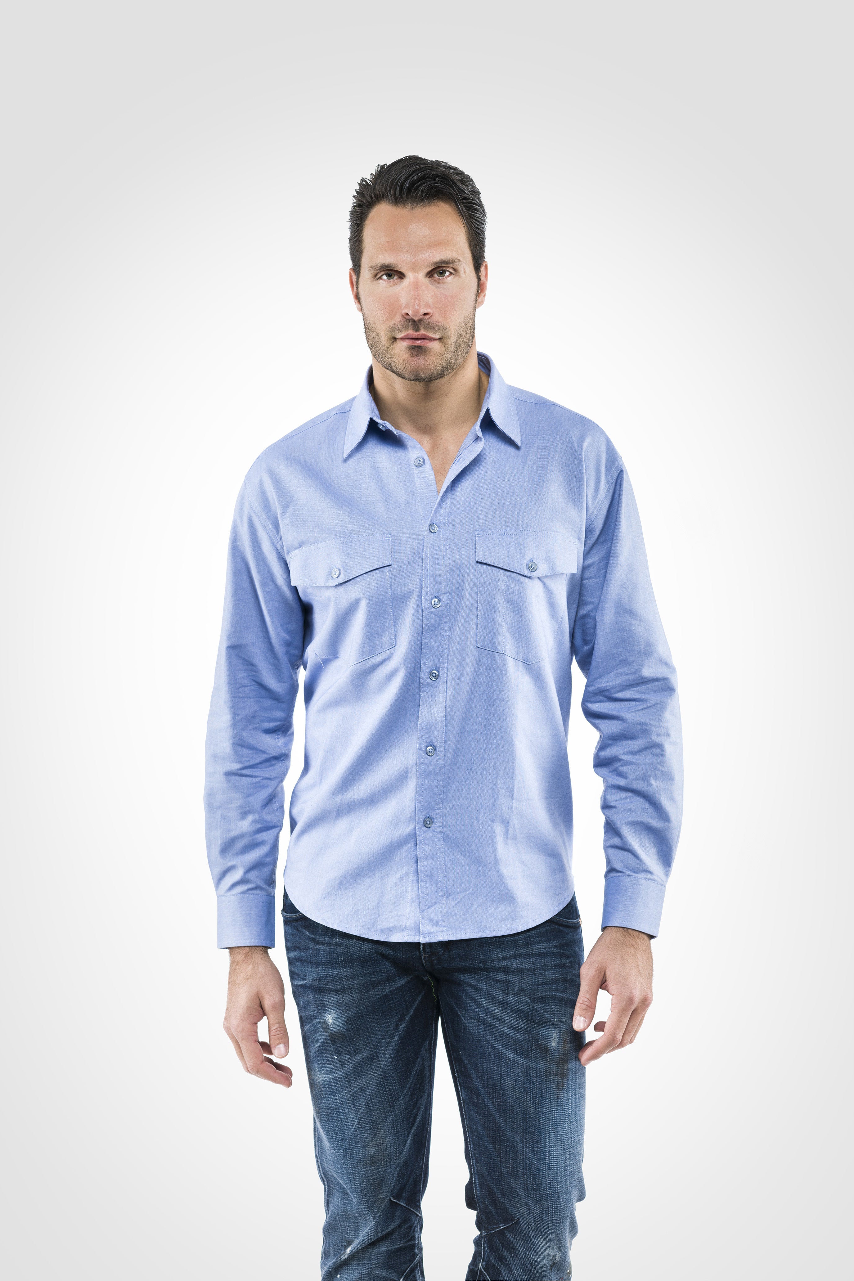 CAMICIA OXFORD MANICA LUNGA TG. M AZZURRO- 1,0 pz