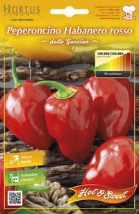 SEMI ORTO PEPERONCINO HABANERO ROSSO- HORTUS SEMENTI- 10,0 pz
