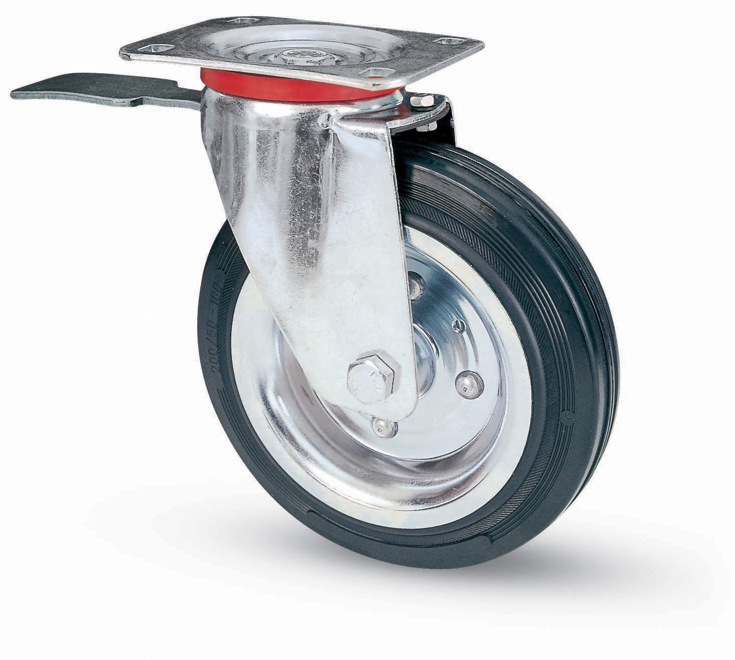 RUOTA INDUSTRIALE D 100 GOMMA 80BIS PIASTRA GIR FRE- AVO- 1,0 pz