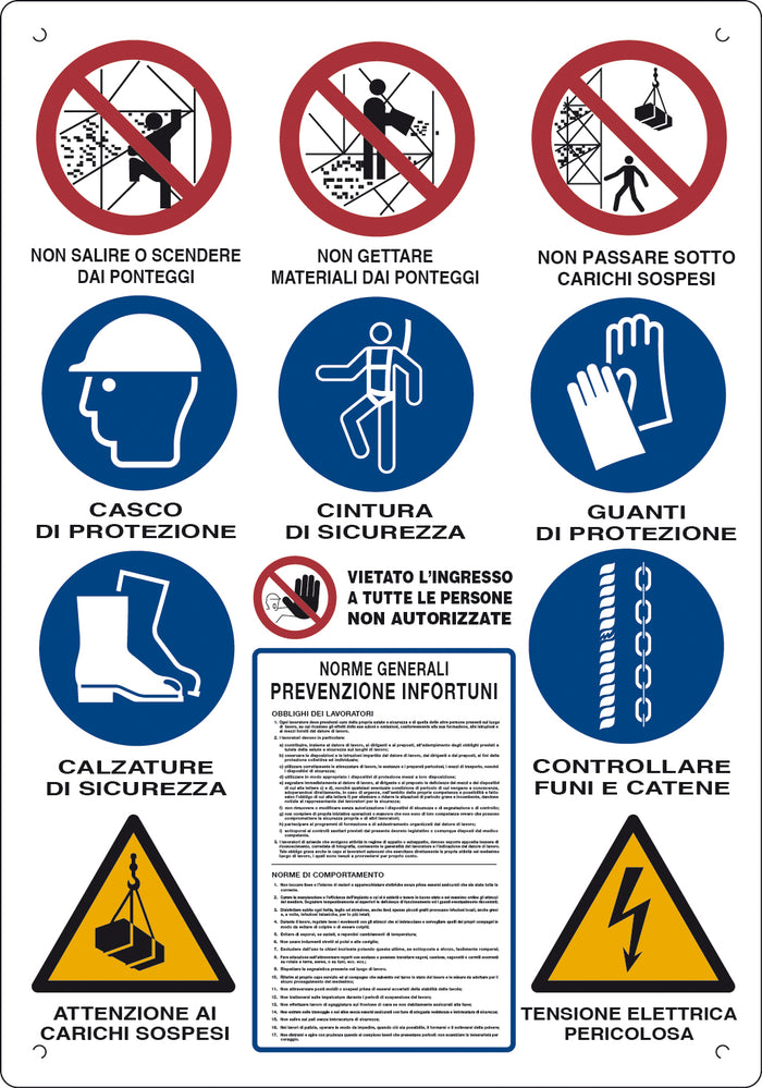 CARTELLO CANTIERE 12 SIMBOLI 80X60 CM- 10,0 pz