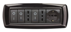 PLACCA LIFE LIVING PLAST NERO 7P- ELETTROCANALI- 1,0 pz