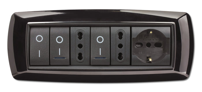 PLACCA LIFE LIVING PLAST NERO 7P- ELETTROCANALI- 1,0 pz