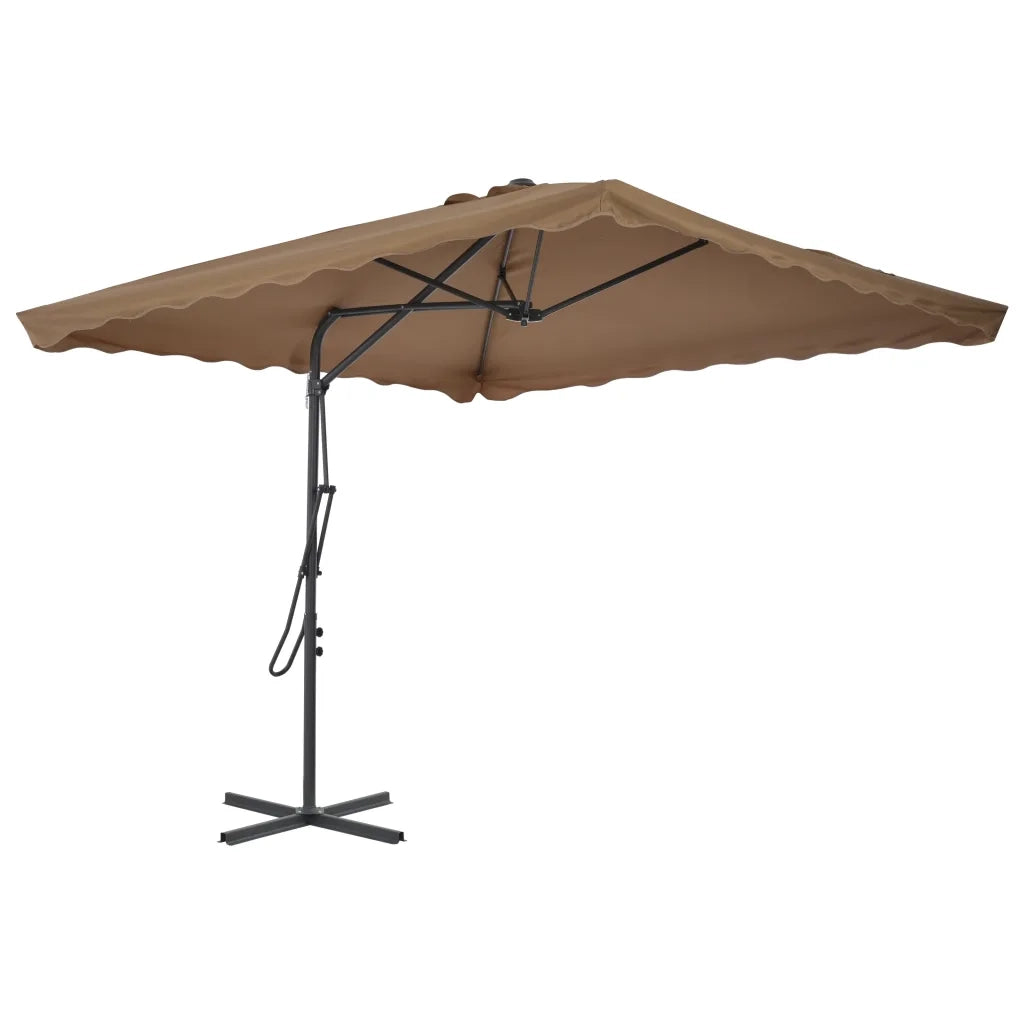 Ombrellone da Esterni-Ombrello da giardino con Palo in Acciaio 250x250cm Tortora
