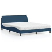 Letto con Materasso Dover Blu 160x200 cm in Tessuto 3208430